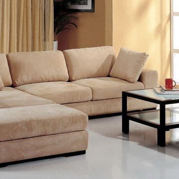 Telus Sectional with Bookcase Arm and 2 Ottomans Chaise | Beige