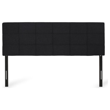 Laila Contemporary Upholstered King/Cal King Headboard, Black