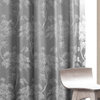 Sequoia Silver Gray Faux Silk Jacquard Curtain Single Panel, 50Wx84L