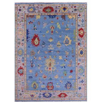 Hand Knotted Turkish Oushak Wool Rug 9' 0" X 12' 9" - Q13600