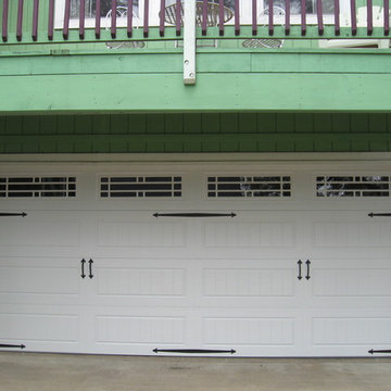 Carriage House Overhead Garage Door on Eclectic Austin Home