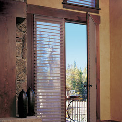 Rustic Brown Entrance Custom Window Window Shadings by Hunter Douglas - Window Treatments