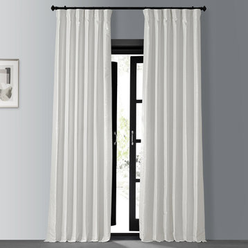 Blackout Vintage FauxDupioni Silk Curtain, Single Panel, Off White, 50"x84"