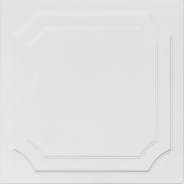 19.6"x19.6" Styrofoam Glue Up Ceiling Tiles R8 Ultra Pure White Behr Satin