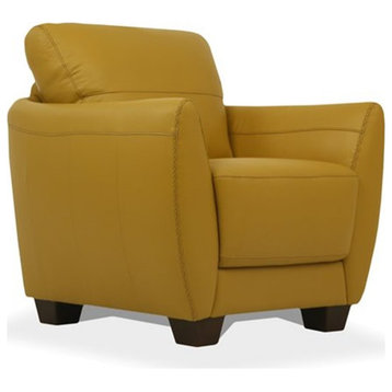 ACME Valeria Leather Chair in Mustard