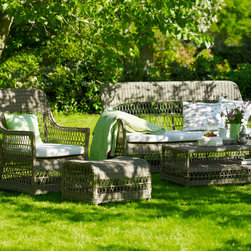 Georgia Garden - Dawn 3 seater, Dawn chair, Foot stool and Hazel coffee table - Patio Furniture And Outdoor Furniture