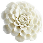 Cyan - Cyan Small Flourishing Flowers Wall Decor 09106, Off White Glaze - This Small Flourishing Flowers Wall Decor from Cyan has a finish of Off White Glaze and fits in well with any Transitional style decor.