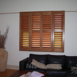Internal Shutters - Stained Basewood - Indoor Shutters
