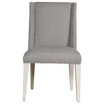 Modern Tyndall Upholstered Dining Chair Set of Two in Quartz Gray