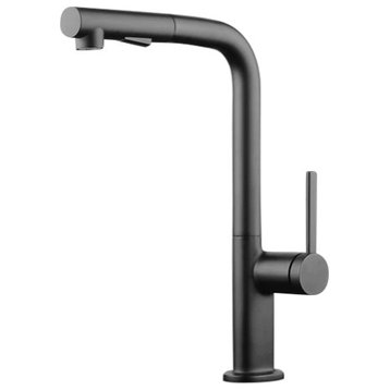 Sophia Modern Kitchen Faucet With 2 Jets, Black