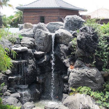 Waterfalls and ponds of Volcanic Rock in Manalapan, Florida