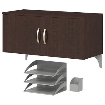 Office in an Hour Storage Cabinet with Accessories in Mocha Cherry