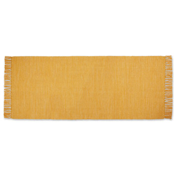 Dii Honey Gold And Off White 2-Tone Ribbed Rug 2'6"x6'
