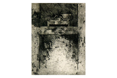 Architectural Abstract Etching, 4"x6"
