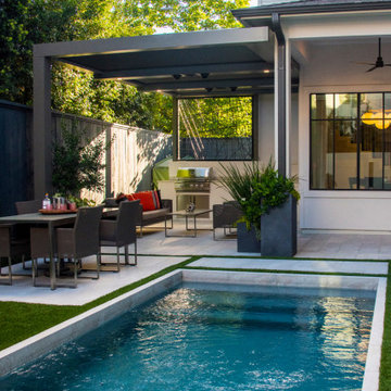 Afton Oaks Modern Swimming Pool and Landscape Design