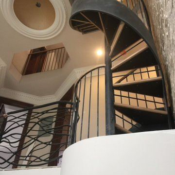 metal and wood spiral with twist