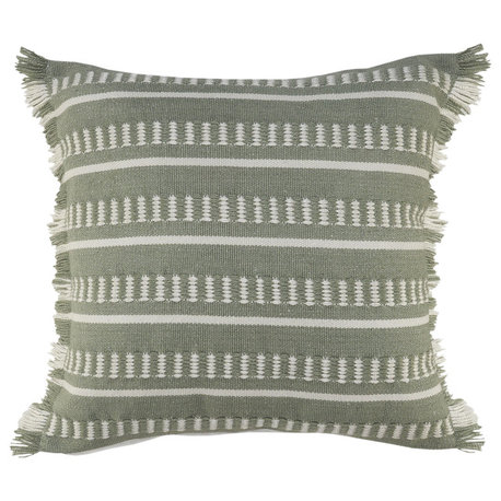 Dash Geometric Indoor Outdoor Throw Pillow, Green/White