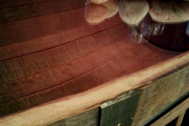 Genuine Oak Upcycled Vintage Wine Barrel Coffee Table with Glass Top