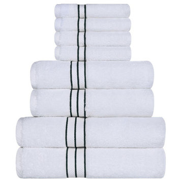 Turkish Cotton Solid Hotel Collection Towel Set, 8 Piece Towel Set, Teal