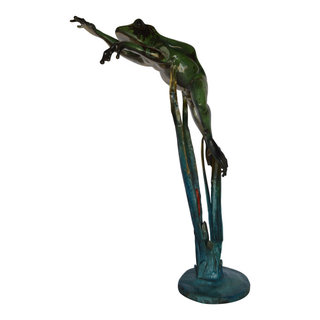 Ballerina Dancing in Action Bronze Statue - Size: 25L x 8W x 29H. - NiFAO