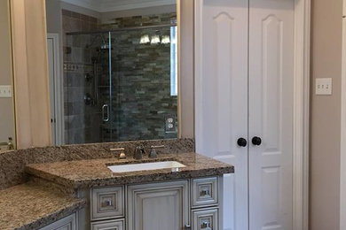 Inspiration for a shabby-chic style bathroom remodel in Houston