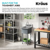 KRAUS Kore 19" Workstation 18G Stainless Steel Commercial Utility Laundry Sink