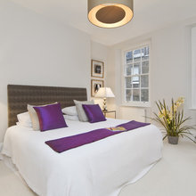 White with purple bedroom