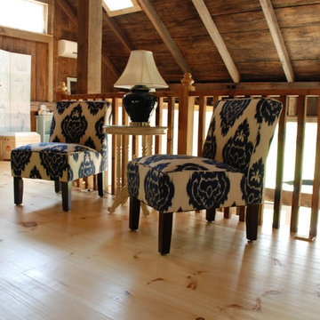 Barn House Reclaimed Beams and Wide Pine Flooring