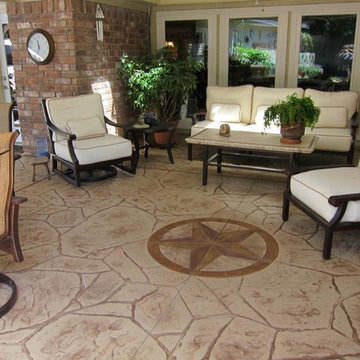 Concrete Patio With Stamped Concrete Overlay