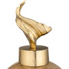23"h Metal Vase W/ Lily Lid, Bronze