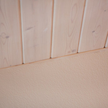 Knotty pine ceiling - with new stain changes the colors in the whole house