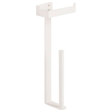 Slim Toilet Paper Holder With Spare, Matte White