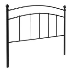 Full Size Contemporary Arched Black Metal Headboard With Adjustable Rail Slots