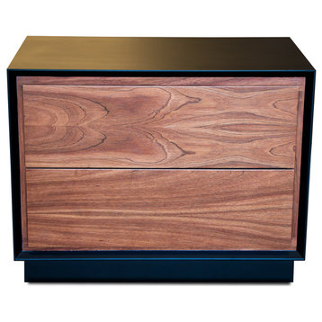 Barcelo Nightstand - Black and Wood Finish