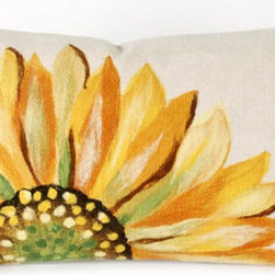 Trans-Ocean Liora Manne Sunflower Yellow Pillow - Outdoor Cushions And Pillows