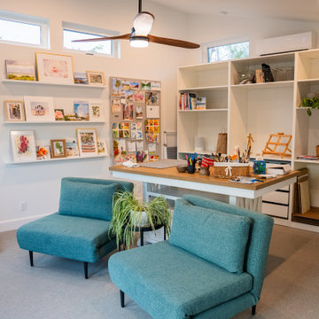 Minimalist Home Office with Garden View