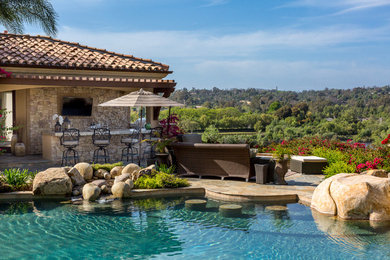 Inspiration for a mediterranean home design remodel in San Diego