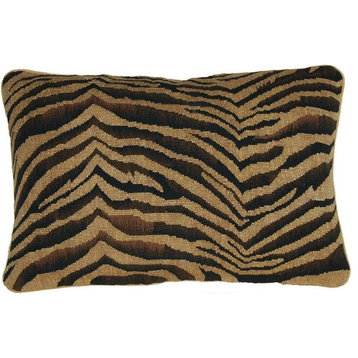 Throw Pillow Aubusson 16x24 24x16 Zebra Stripe Beige Animal Print