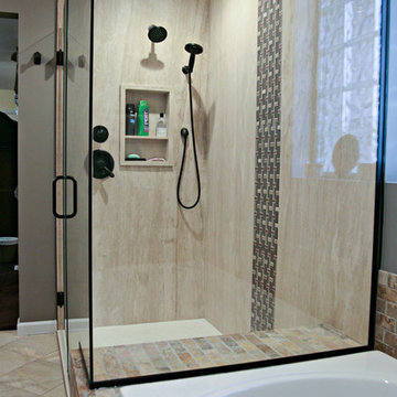 Natural Stone and Earth Tones Master Bath