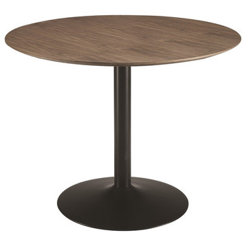 Emma Mason Signature Debbie Round Dining Table with Metal Base in Walnut