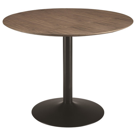 Emma Mason Signature Debbie Round Dining Table with Metal Base in Walnut