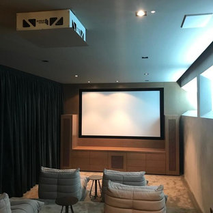 Home theater - modern home theater idea in Melbourne