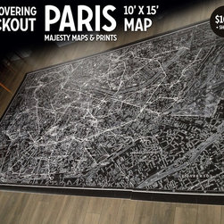 10' x 15'  Paris Map Wallcovering Blackout - Wallpaper