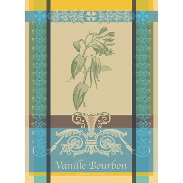 Vanille Bourbon Eden Kitchen Towel 22"x30", 56cmx77cm, 100% Cotton Set of 4