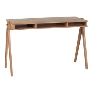 Hondah Solid Wood 64 Inch Modern Industrial Home Office Desk