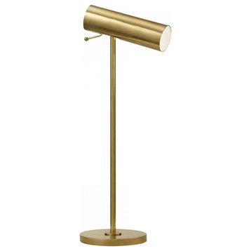 Lancelot Desk Lamp 1-Light, Pivoting Brass Brass Shade 20.5"H