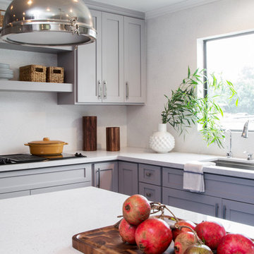 Transitional Colorful Kitchen