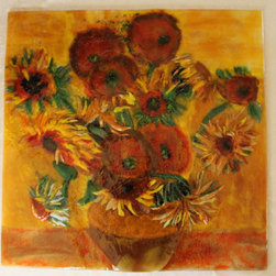 Wall decoration with fused glass Van Gogh's Sunflowers - Products