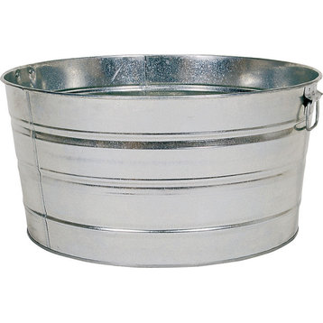 Behrens Multi-purpose Round Galvanized Steel Tub, 15 Gal Silver