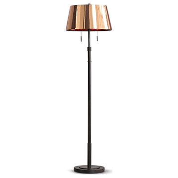 The Grande 55"~66"H Adjustable Floor Lamp_Dark Bronze, Empire_copper Pvc Shade